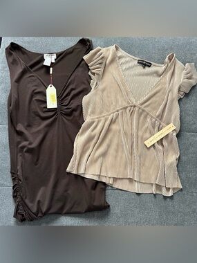 2 Blouses NWT Size Large Shirts Almost Famous & Max Studio